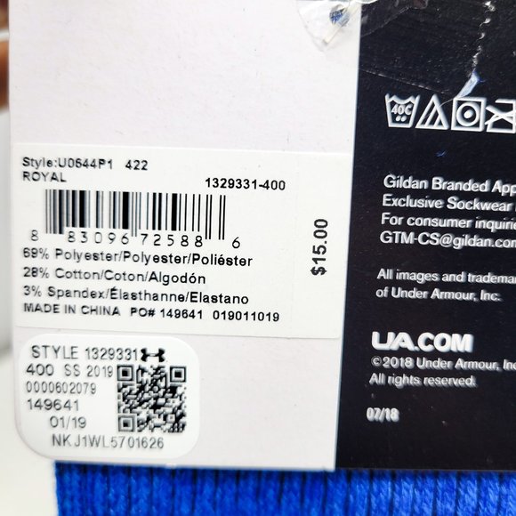 Under Armour Training Socks Blue Athletic Football 1329331-400 Soccer Futbol S - Picture 9 of 11